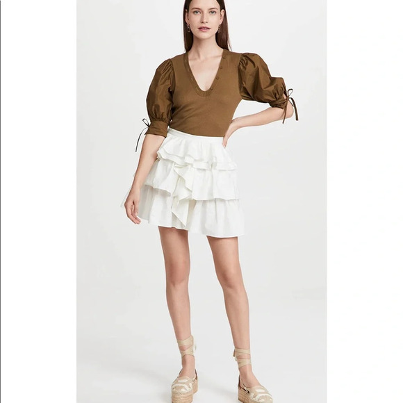 NWT Ulla Johnson Alyssa Mini Skirt Size in Pristine White Size 2 $395 - Picture 5 of 8